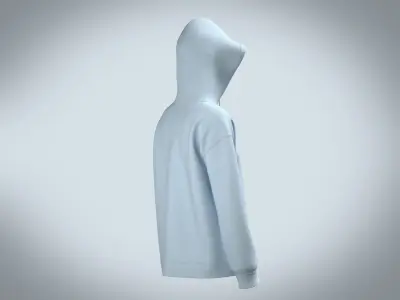 Girls Hoodie - Blue 3D model