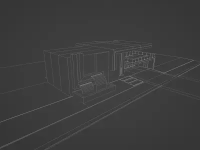 Modern house  Low-poly 3D model 2