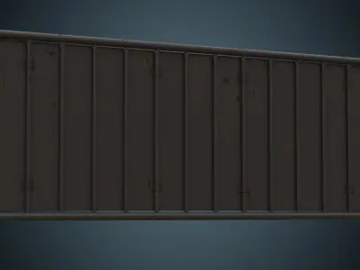 Crowd Barrier 5B Low-poly 3D model