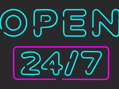Open Neon Sign 3D model