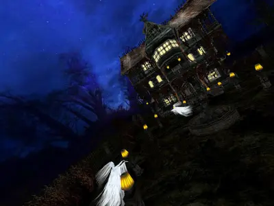 3DRT - Dark forest mansion 3D model