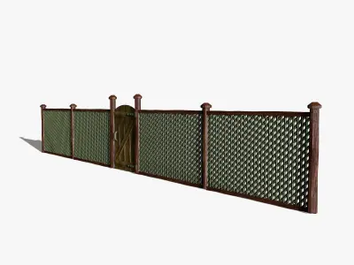 Wooden Fence 3D model