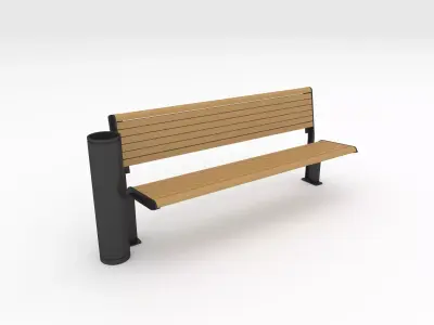 Bench Park 29 Low-poly 3D model