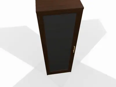 Wooden shelf with glass door 3D model