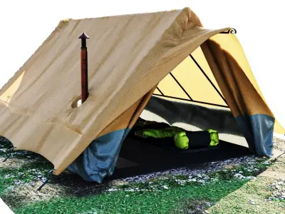 Camping Tent with interior  3D model