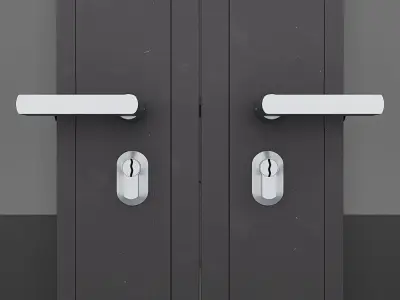 Aluminium door 9 3D model