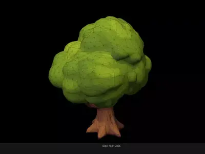 Low Poly Stylized Green Tree Low-poly 3D model