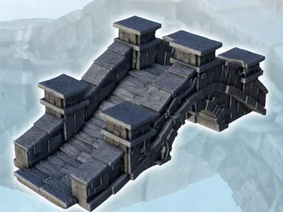 Stone bridge with lianas 2 - Medieval Gothic Feudal Old Archaic  3D print model