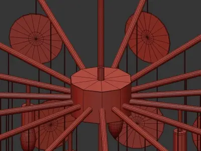 TIFFANY chandelier made of glass and metal 3D model