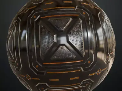 Sci-Fi Metal Panel PBR Seamless Texture