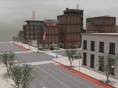 City Low-poly 3D model Low-poly 3D model