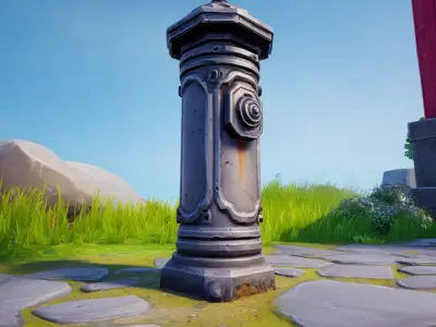 Stylized Bollards 3D model