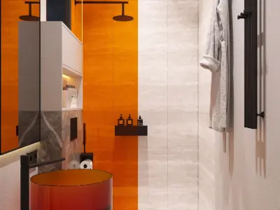 white bathroom 3D model