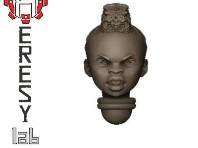 Heresylab - Female Sci-Fi heads for conversions SET 5 of 21 3D print model