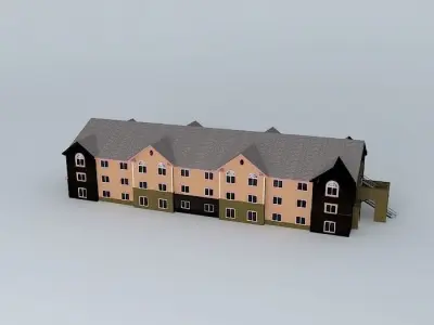 Apartments residential building Free 3D model