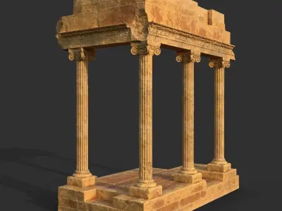 Low poly Ancient Roman Ruin Construction Pack - Desert Low-poly 3D model