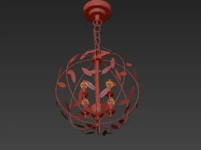 Uttermost chandelier with leaves hanging from it 3D model