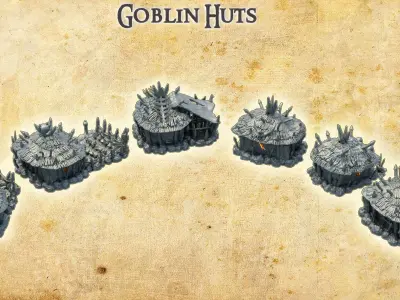 Goblin Huts Tabletop Terrain 28 MM 3D print model