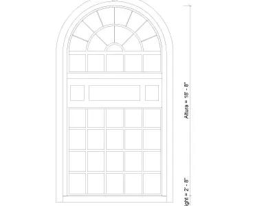 Aluminum Arched Window 3D model