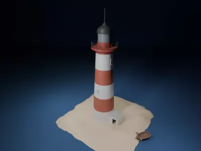 Stylized Lighthouse Low-poly 3D model