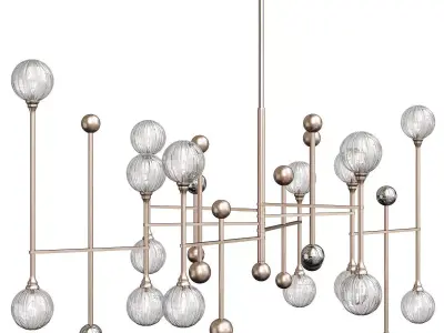 Majorette Linear Chandelier Low-poly 3D model