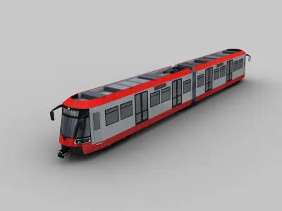 Bombardier Flexity tram Low-poly 3D model