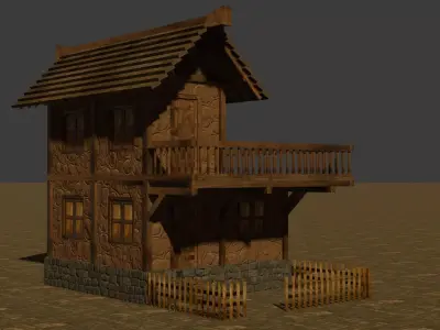 Medieval house seven 5 Low-poly 3D model