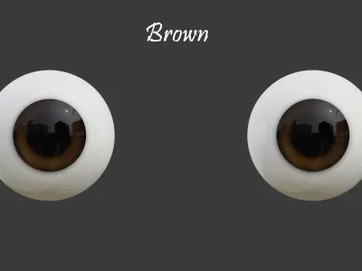 8 Semi-Realistic Cartoon Eyes Pack with 4k Textures Low-poly 3D model