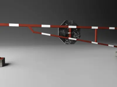 Road Barrier Low-poly 3D model 3