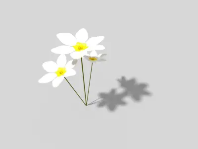 Low poly Plant flower Low-poly 3D model