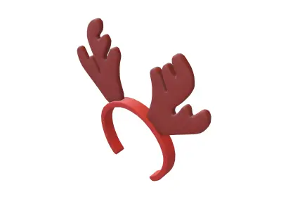 Rudolf Headband v1 001 Low-poly 3D model