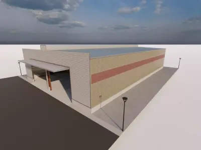 Warehouse-Warehouse Building 3D model 9