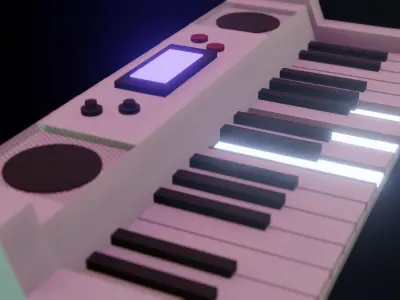 piano model 3d electronic keyboard Free low-poly 3D model