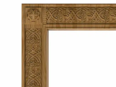 Carved picture frame STL 3D model 136
