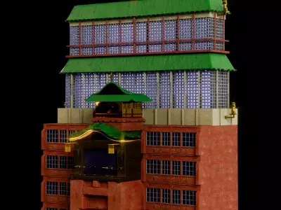 Japanese Martial Arts Dojo Exterior 3D model