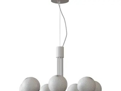 SIMRISHAMN Candelabrum 7-arm chrome  milky glass 3D model