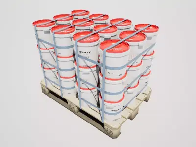 Industrial Paint Bucket Pallet 3D model
