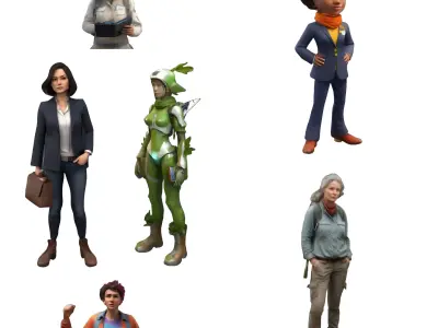 Professional Women Character Pack 3D print model