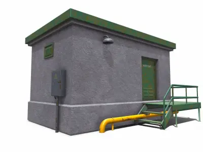 Rooftop Building Low-poly PBR Low-poly 3D model