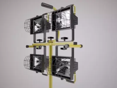 Indutstrial spotlights on Tripod 3D model