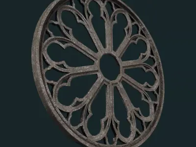Gothic rose window Low-poly 3D model