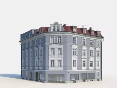 Residential City Building - Corner - 19 - Storefront 3D model