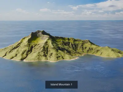 Island Mountains 3D Model Pack
