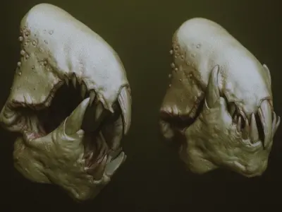 JAWS 2 - Another 33 Monster Mouths and Skulls IMM Brush and OBJs 3D model