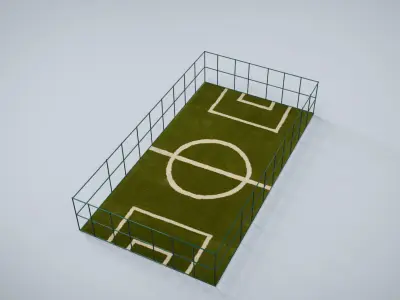 Mini Football Court Low-poly 3D model