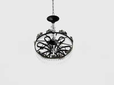 Large Continental Waterfall Chandelier 3d model 3D model