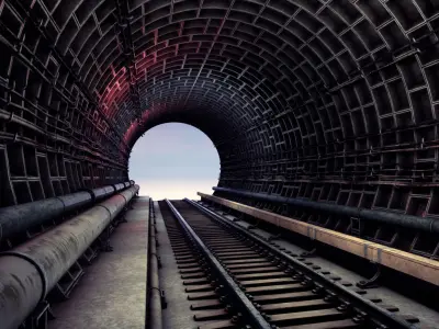 Railway tunnel Low-poly 3D model