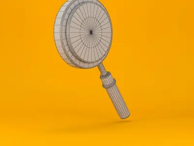 magnifying glass low poly 3d model Low-poly 3D model