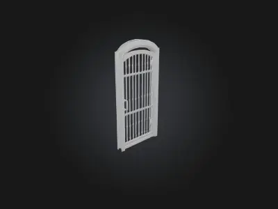Iron Barred Door Low-poly 3D model