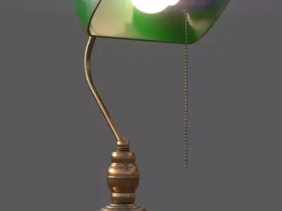 Banker Lamp Low-poly 3D model get